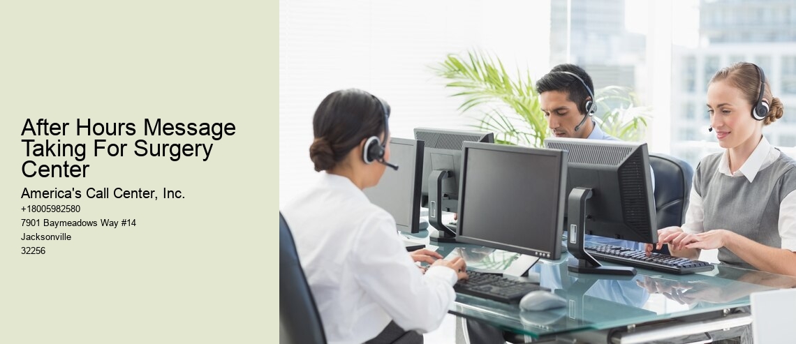 After Hours Message Taking For Surgery Center